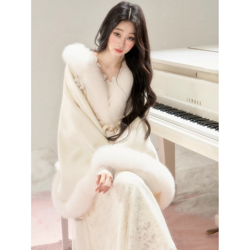 Romantic Fur Cape Coat