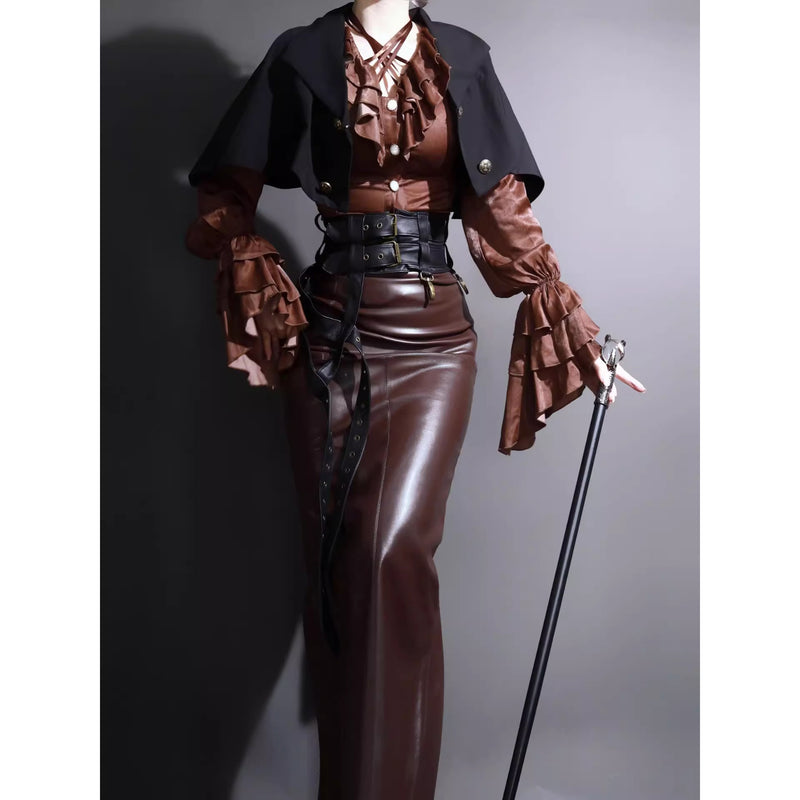 男爵令嬢のヴィクトリアンブラウス - Brown[2026年2月中旬-3月中旬発送予定]