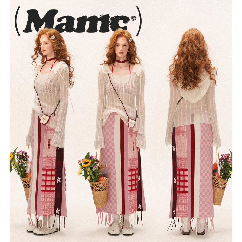 Floral Check Patchwork Skirt