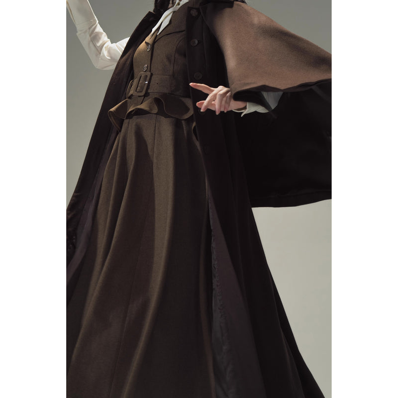 Wizarding World British Cape Long Coat - Brown[2025年12月中旬-2026年1月中旬発送予定]