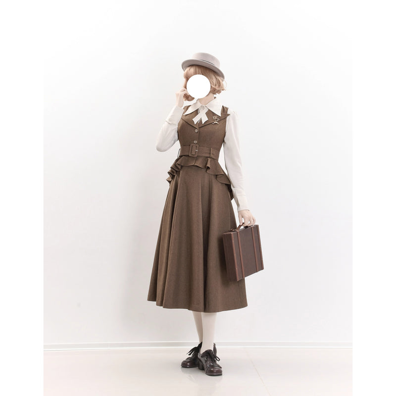 Wizarding World British Tail Vest and Strap Skirt - Brown
