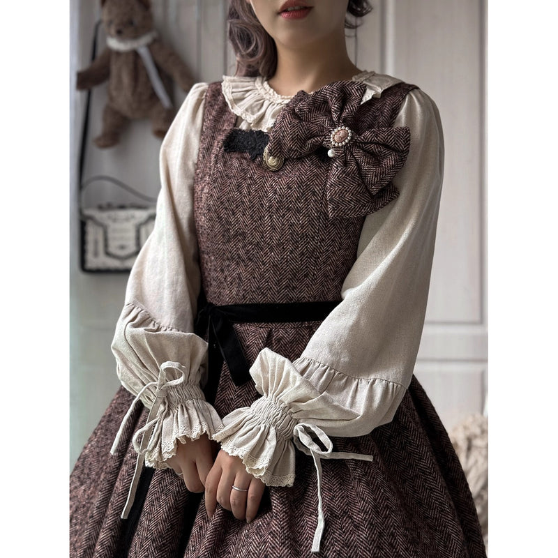 伯爵令嬢のジャンパースカートとケープ - Brown[2026年2月上旬-3月下旬発送予定]