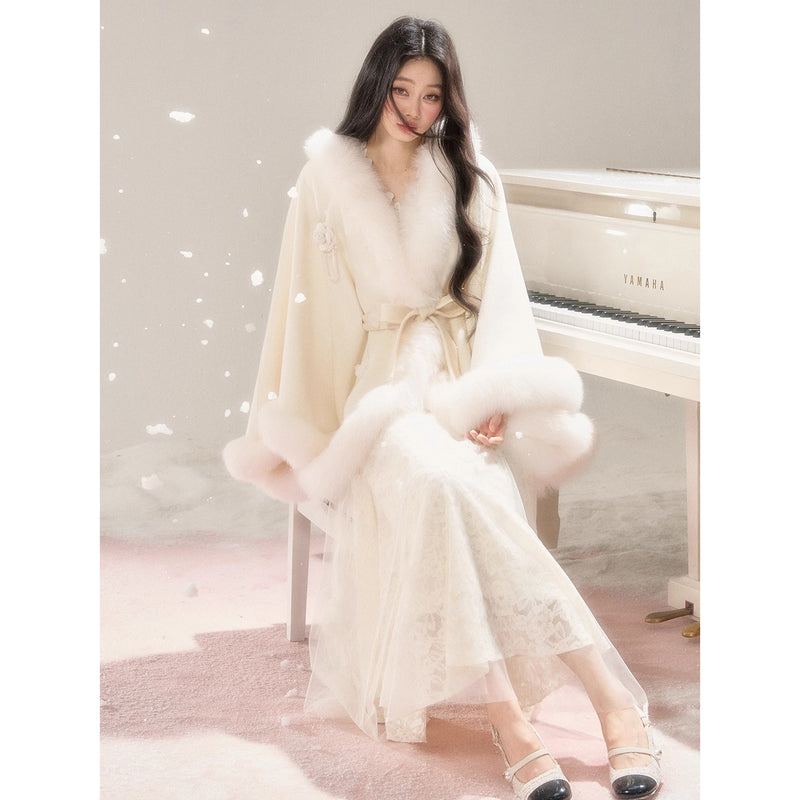 Romantic Fur Cape Coat