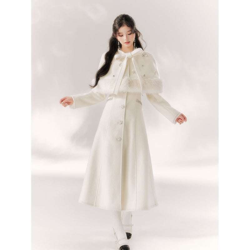 Elegant Embroidered Classical Cape Coat