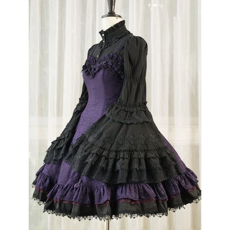 黒薔薇の刺繍ゴシックブラウス[2025年12月中旬-2026年1月中旬発送予定]