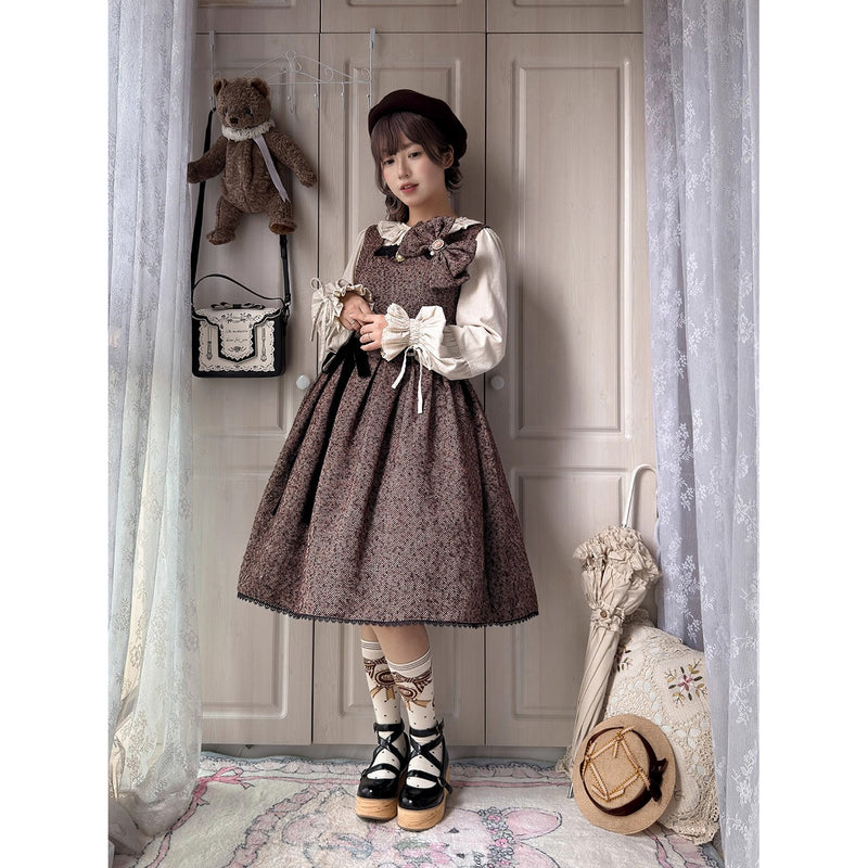 伯爵令嬢のジャンパースカートとケープ - Brown[2026年2月上旬-3月下旬発送予定]