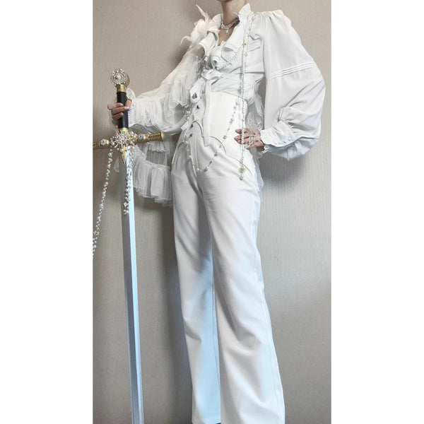 貴族令嬢のコルセットロングパンツ - White[2026年3月上旬-4月上旬発送予定]