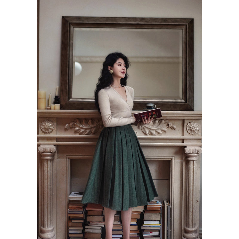 巴里貴婦人レトロニットトップス