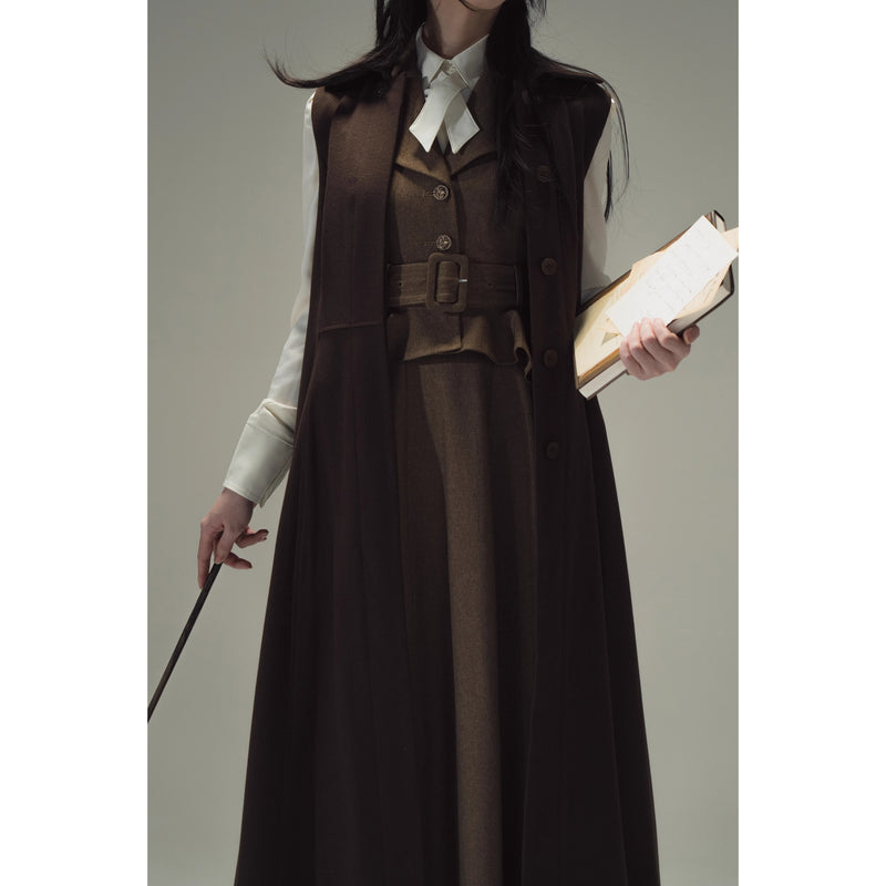Wizarding World British Cape Long Coat - Brown[2025年12月中旬-2026年1月中旬発送予定]