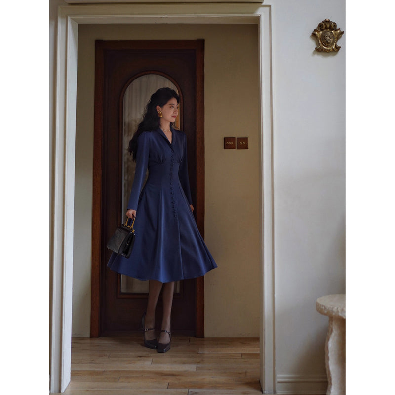 青藍の貴婦人クラシックワンピース