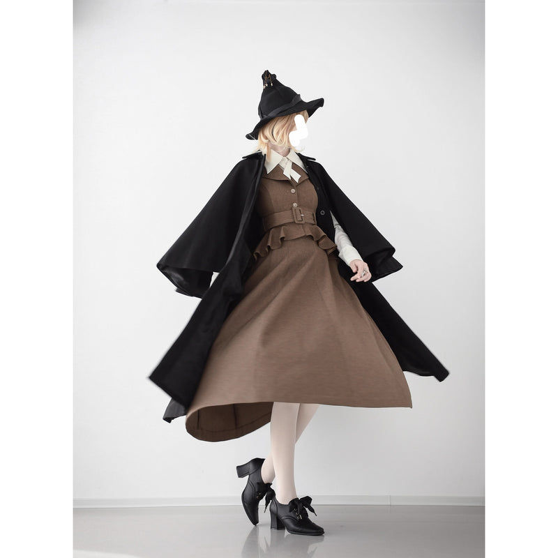 Wizarding World British Cape Long Coat - Black[2025年12月中旬-2026年1月中旬発送予定]