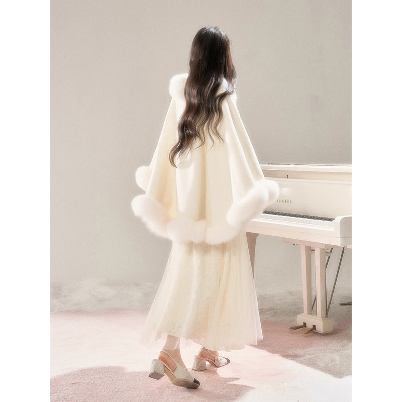 Romantic Fur Cape Coat