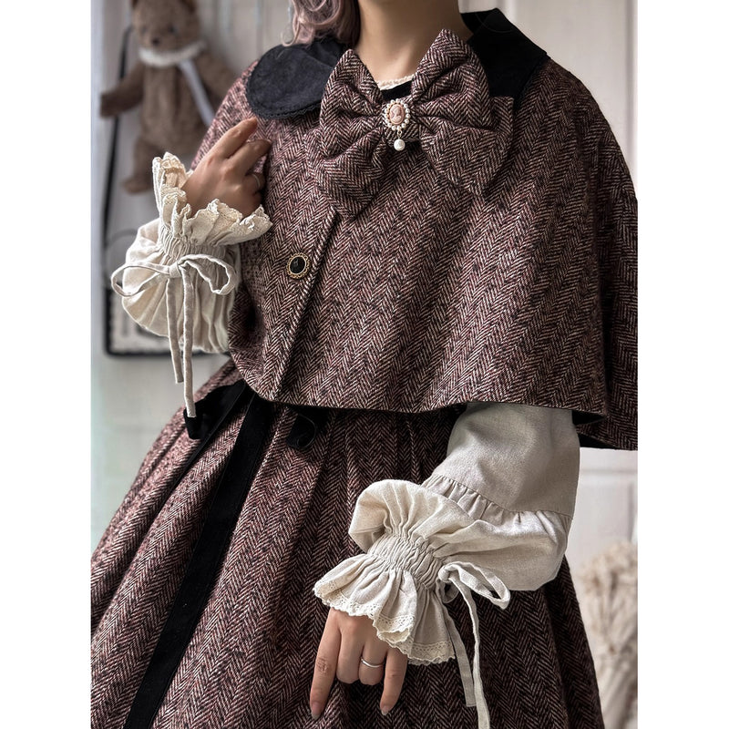 伯爵令嬢のジャンパースカートとケープ - Brown[2026年2月上旬-3月下旬発送予定]