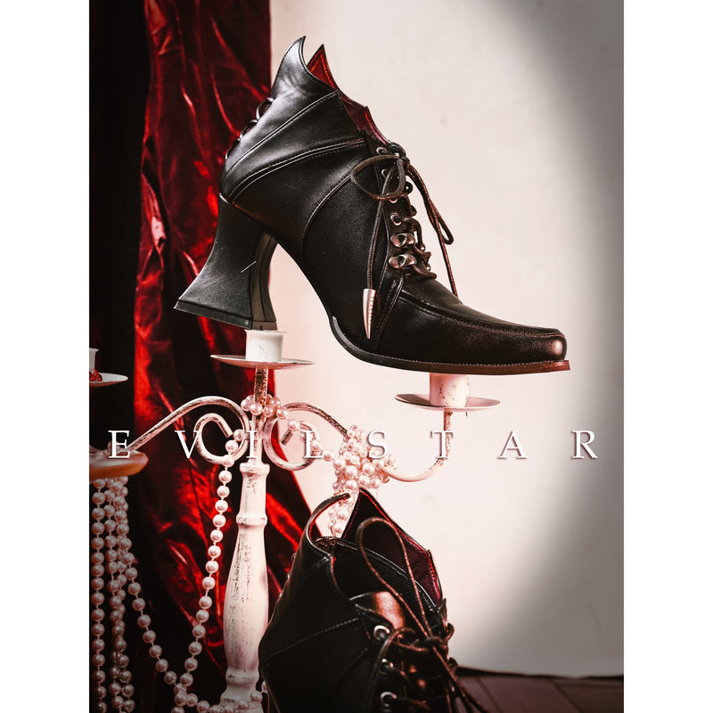 Vampire Lace-up Heeled Shoes - Black[2025年11月上旬-11月下旬発送予定]