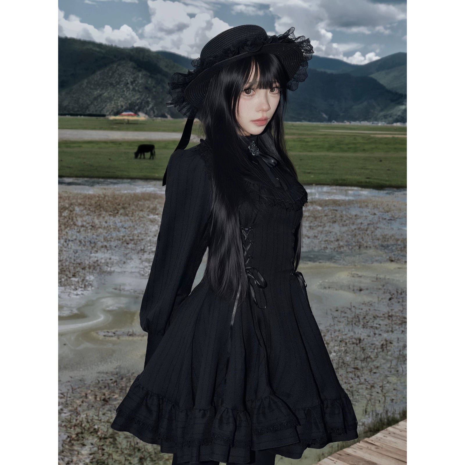 黒百合のお嬢様のゴシックワンピース – ManusMachina