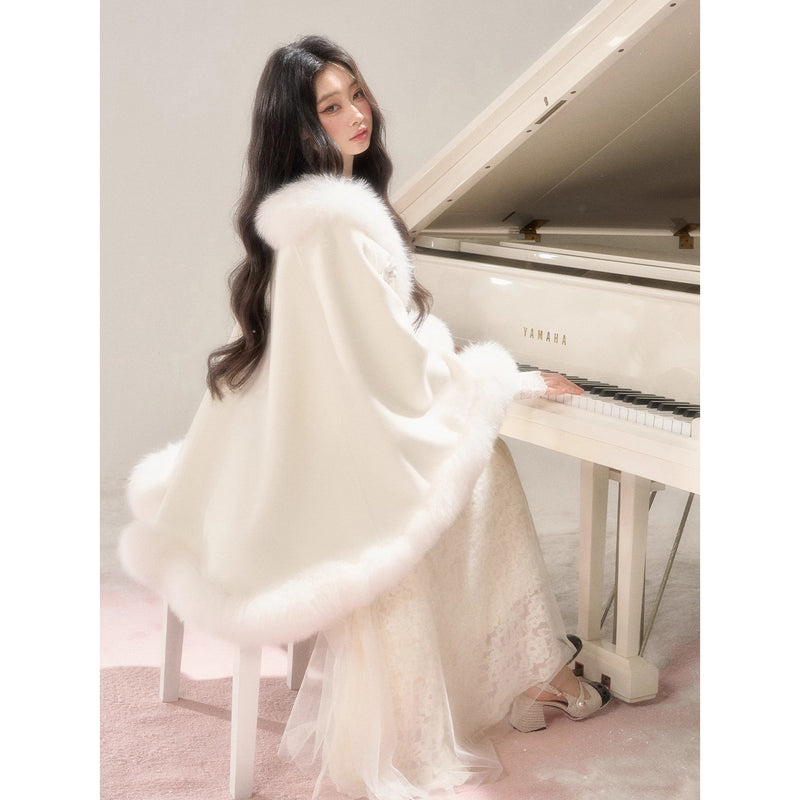 Romantic Fur Cape Coat