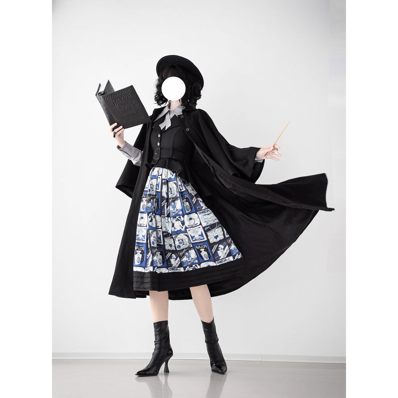 Wizarding World British Cape Long Coat - Black[2025年12月中旬-2026年1月中旬発送予定]