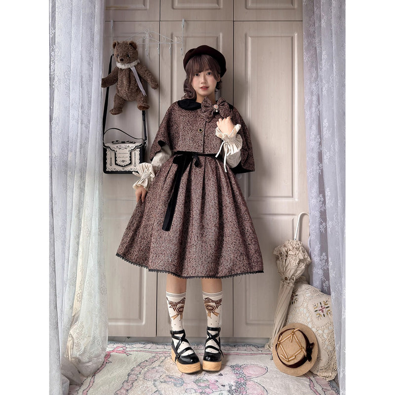 伯爵令嬢のジャンパースカートとケープ - Brown[2026年2月上旬-3月下旬発送予定]