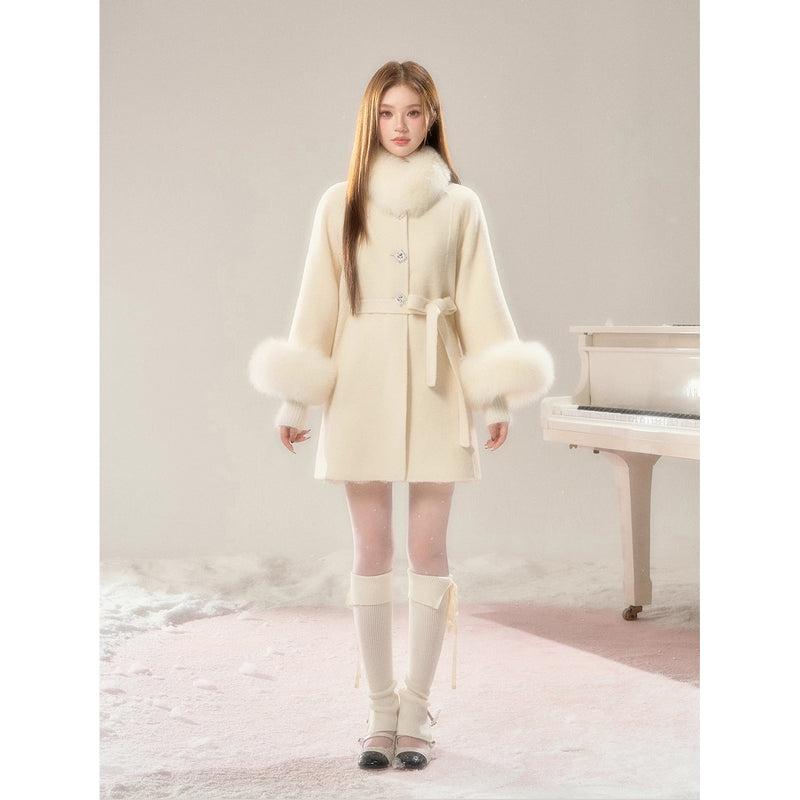 Elegant Girl's Fur Coat