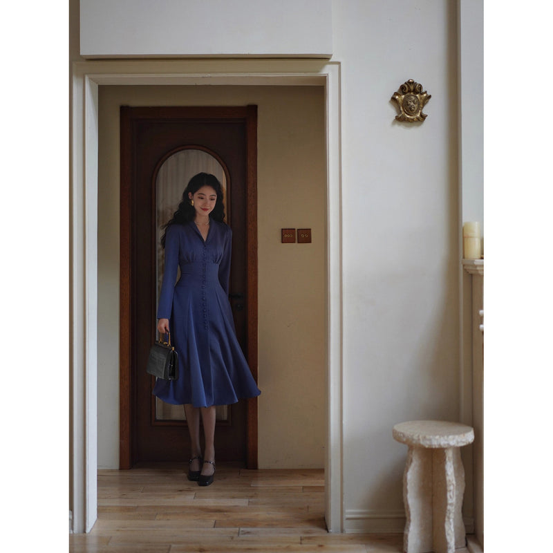 青藍の貴婦人クラシックワンピース