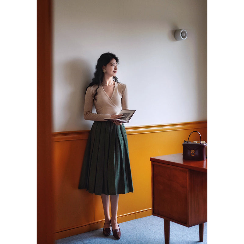 巴里貴婦人レトロニットトップス