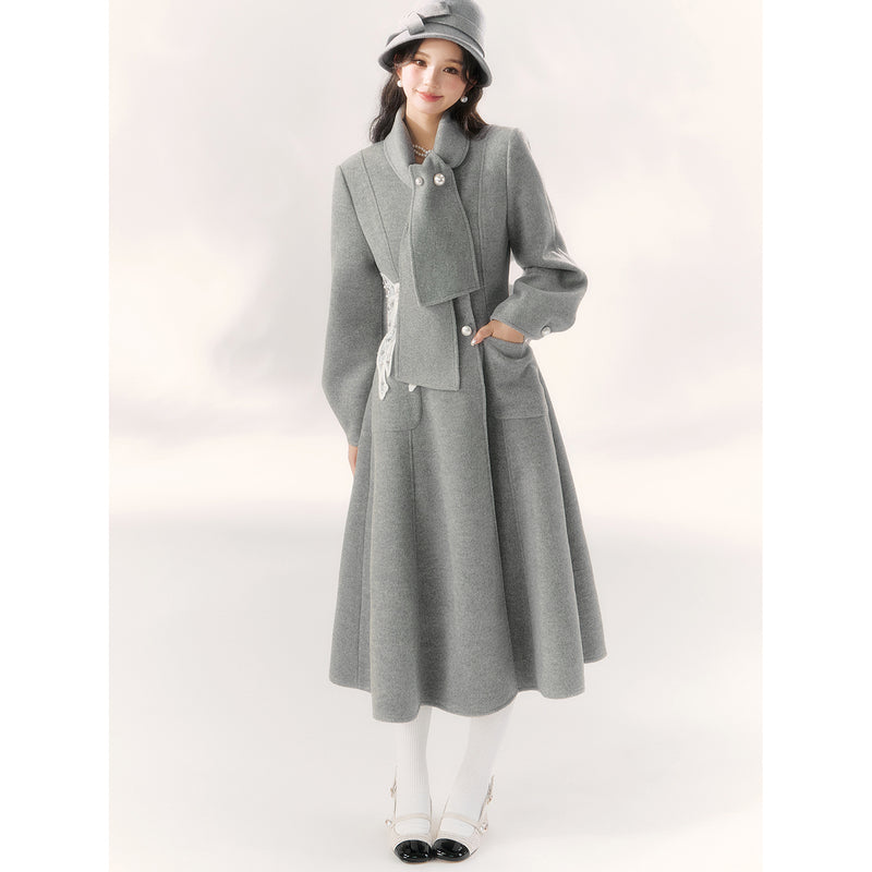 Gray Embroidered Classical Coat