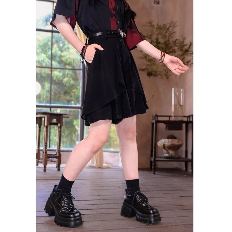 暗黒の夜空のスカートパンツ