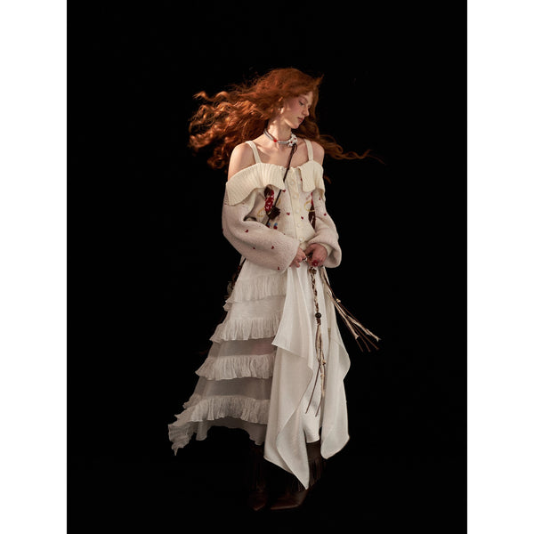 Irregular Texture Sheer Long Skirt