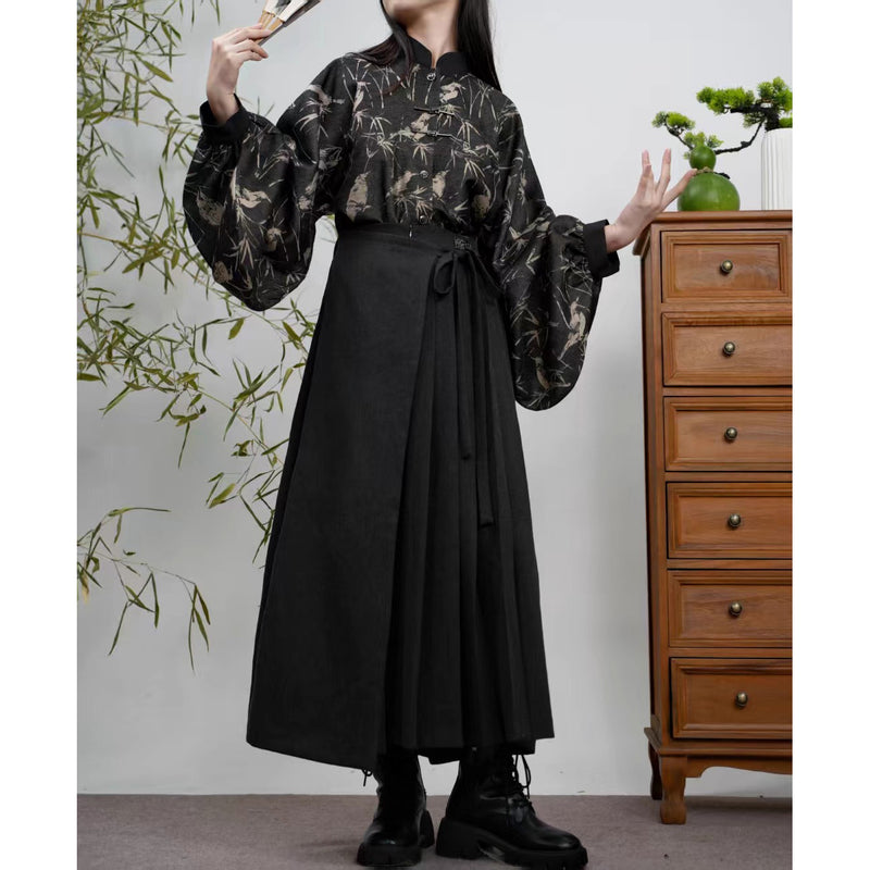 宮廷令嬢のプリーツワイドパンツ