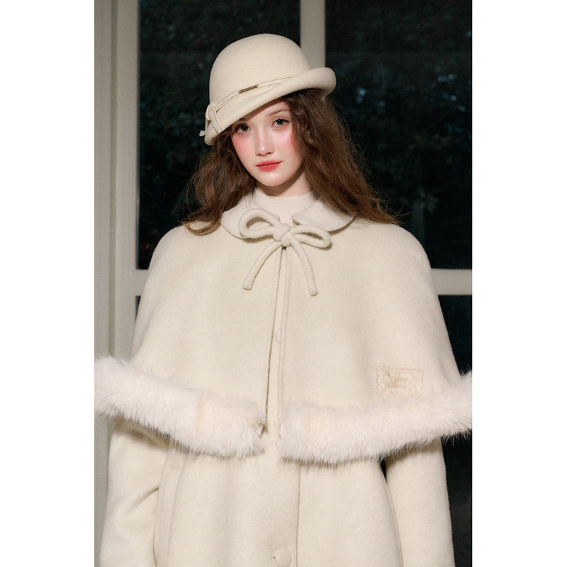 Elegant Queen's Cape Wool Coat