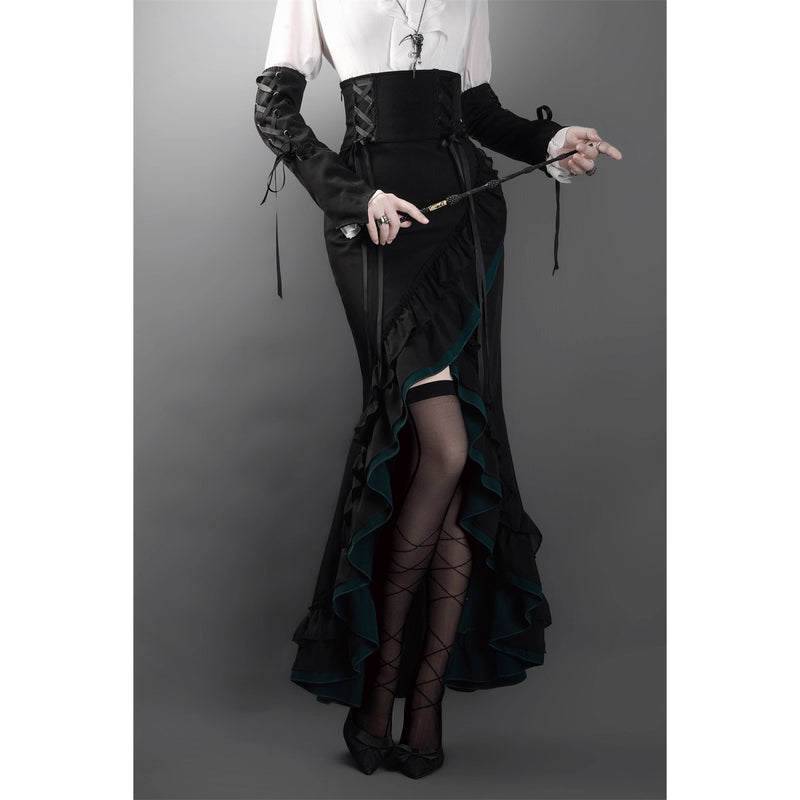 黒緑のお嬢様のフィッシュテールスカート