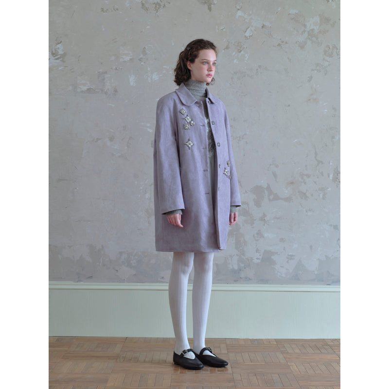 Purple Coat with Silver Bijou