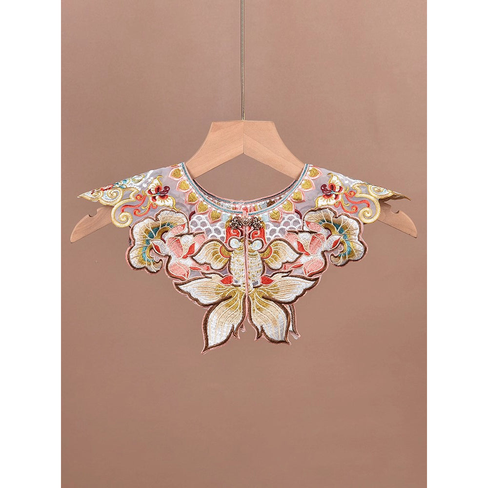 ヴィンテージ ピケドプロヴァンス ガロン花レース刺繍 菱模様織ふっくらラージ巾着 ヴィンテージ ピケドプロヴァンス ガロン花レース刺繍 菱模様織