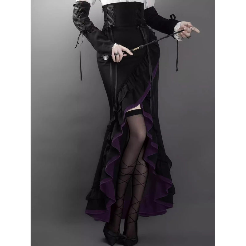 黒紫のお嬢様のフィッシュテールスカート