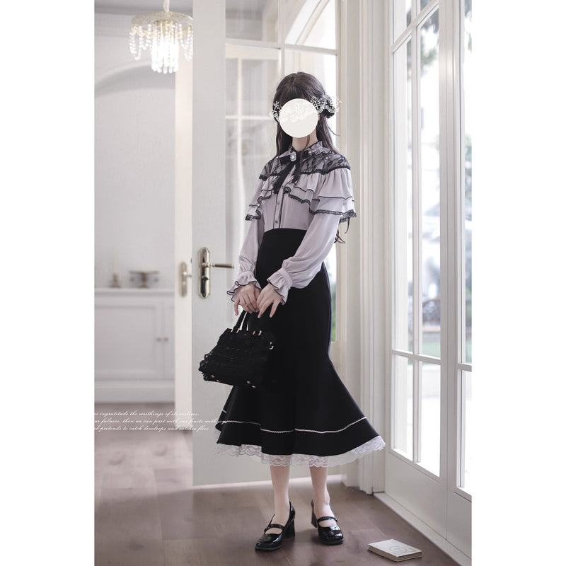 夜会の令嬢のケープトップスとマーメイドスカート