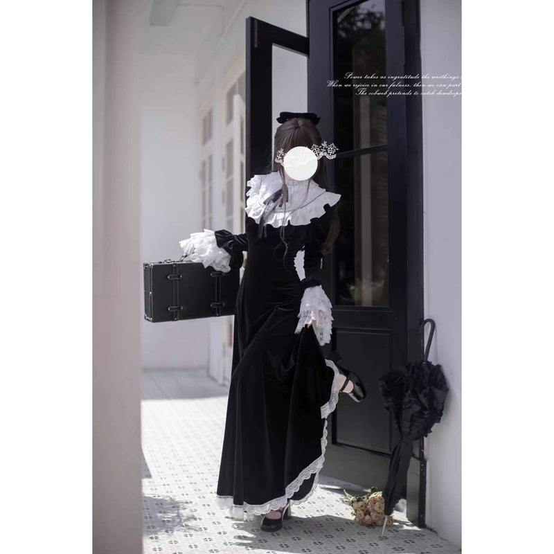 伯爵令嬢のベルベットマーメイドワンピース