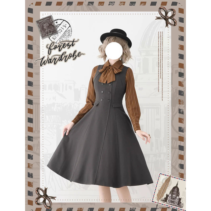 英国のお嬢様のブリティッシュブラウス - Brown