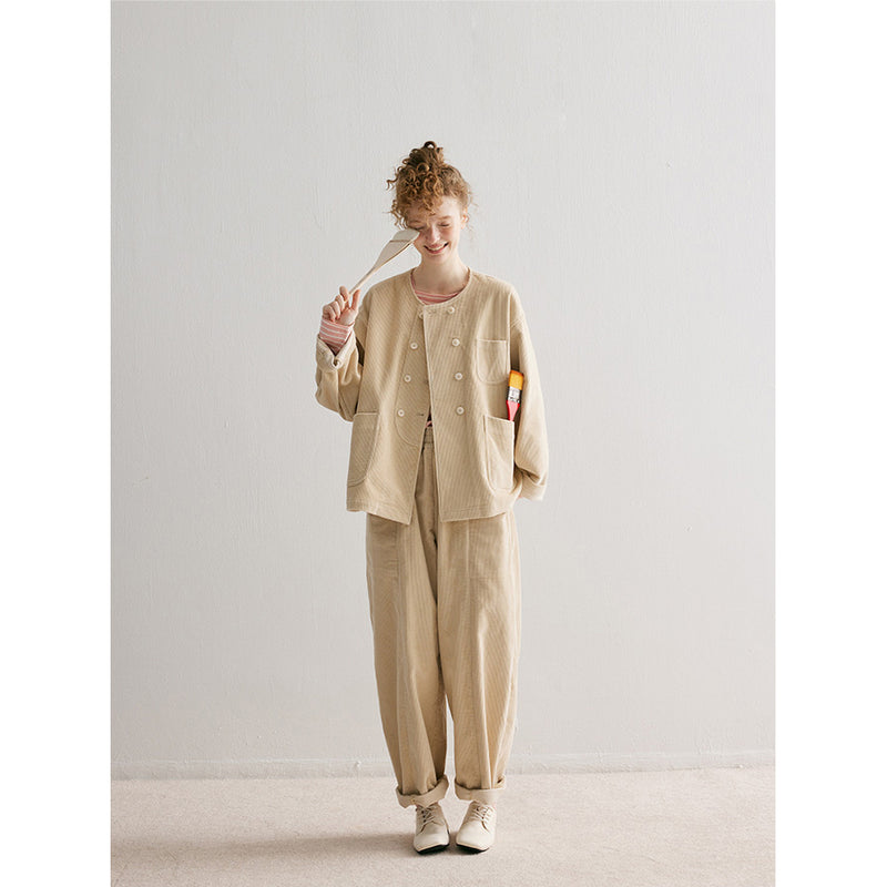 Loose and Wide Corduroy Pants