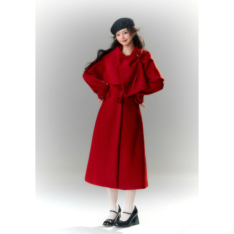 Movie Actress's Cape Long Coat