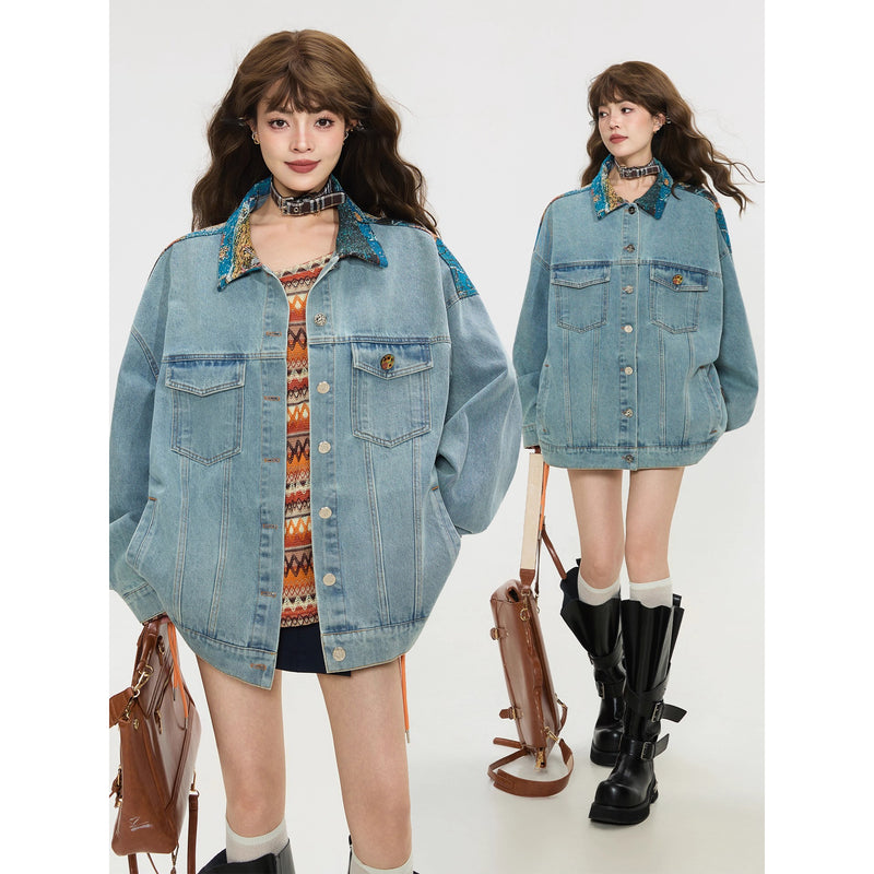 西洋画家の油彩画デニムジャケット