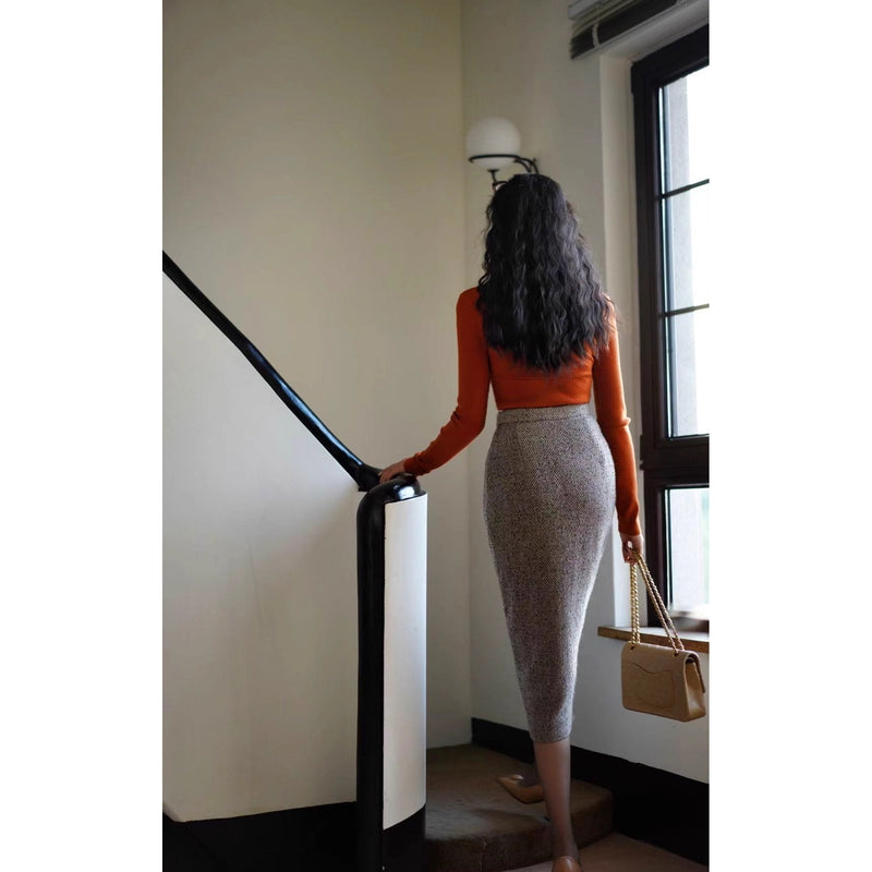 巴里貴婦人レトロニットトップス