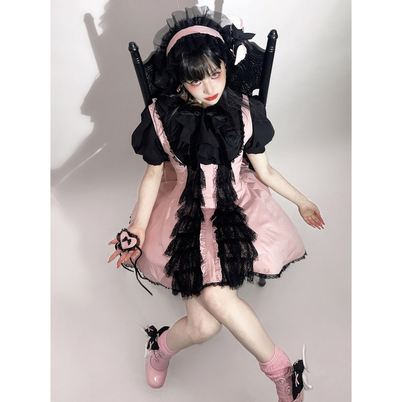 天使なお嬢様のジャンパースカート - Pink × Black[2025年5月上旬-6月上旬発送予定]