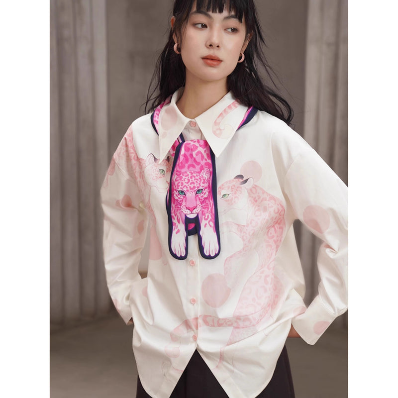 豹の挿絵ブラウス