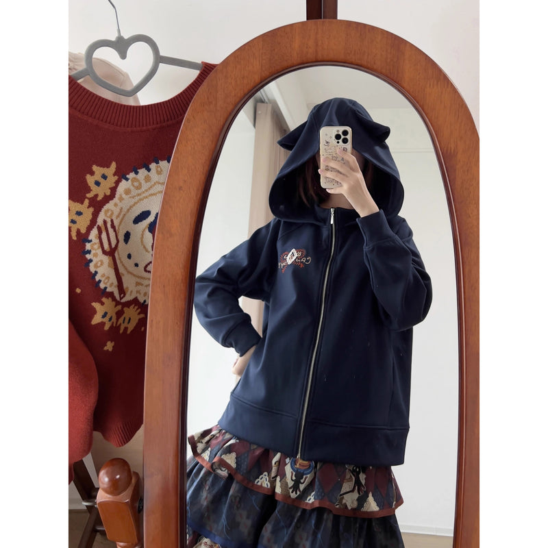 Afternoon Tea Time Cat Ear Hoodie