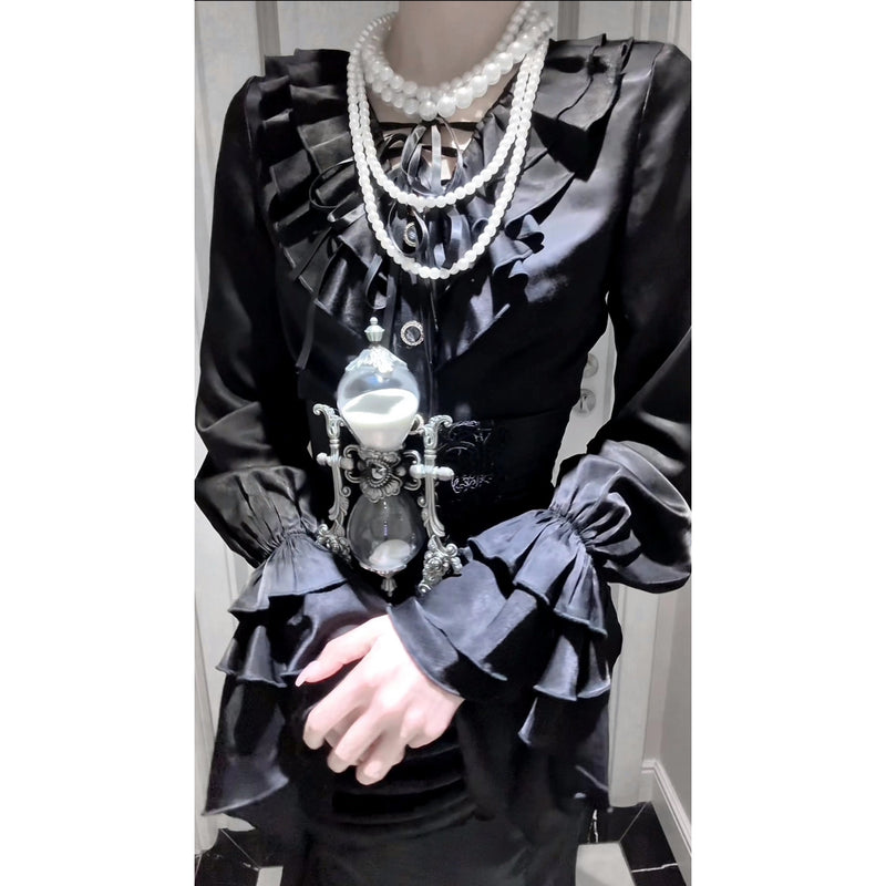 男爵令嬢のヴィクトリアンブラウス - Black[2026年2月中旬-3月中旬発送予定]