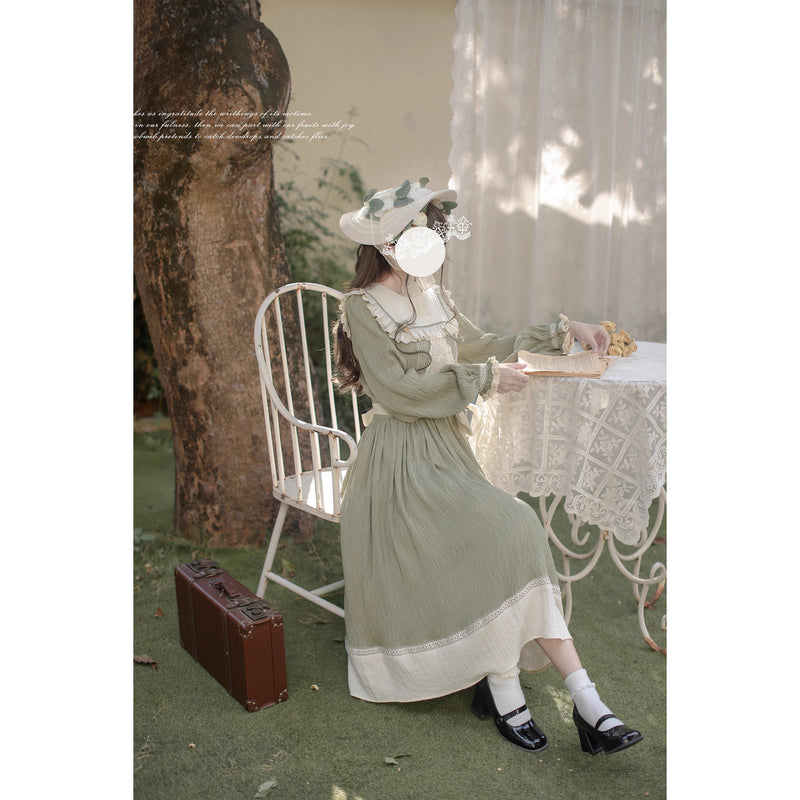 庭園の令嬢の刺繍クラシカルワンピース