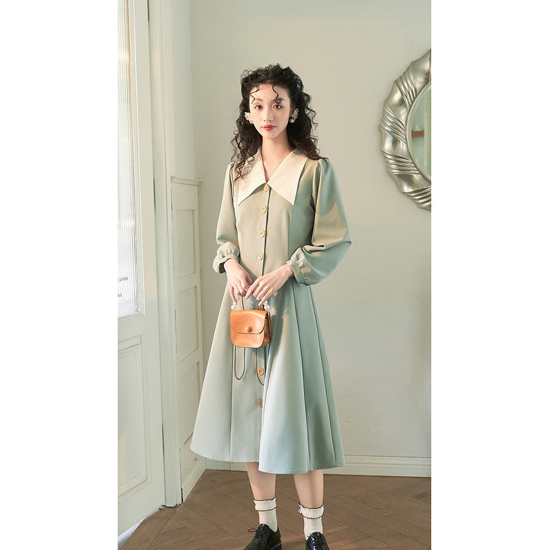 Pale Green French Retro Dress