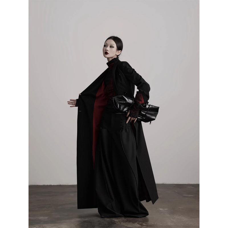 Pinstripe Long Tailored Coat