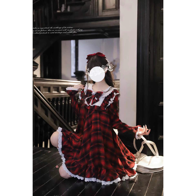 黒紅のお嬢様のドールワンピース
