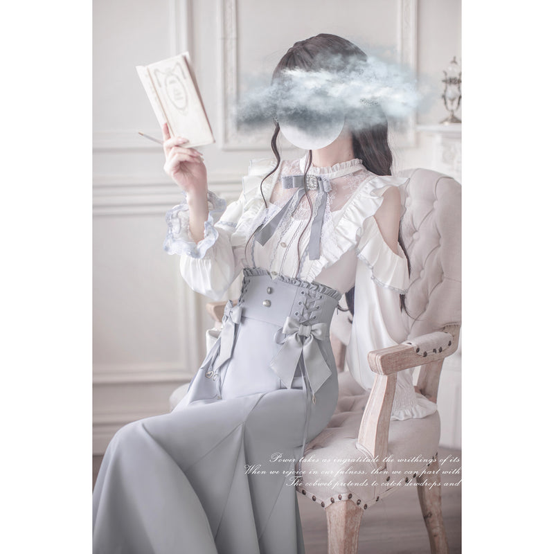 水色の令嬢のフリルトップスとコルセットスカート – ManusMachina